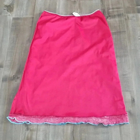 Y2K Pink And Blue  tie dye lettuce Hem  skirt - Picture 6 of 6